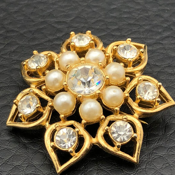 Vintage Sarah Coventry Brooch Starlit Trio 1970 Gold Tone 2-Part Pin Set EUC - Picture 6 of 11